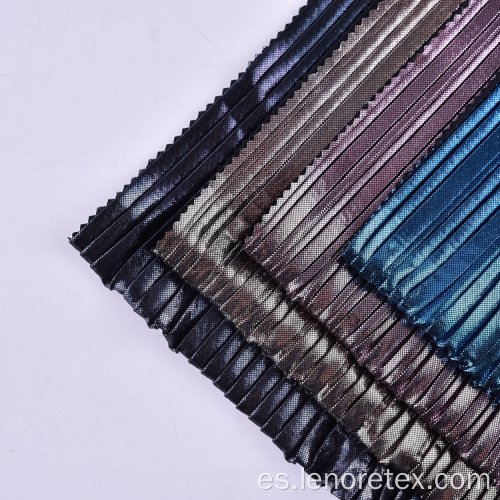 Poliéster tejido del color del gradiente de la hoja de impresión plisada Tela